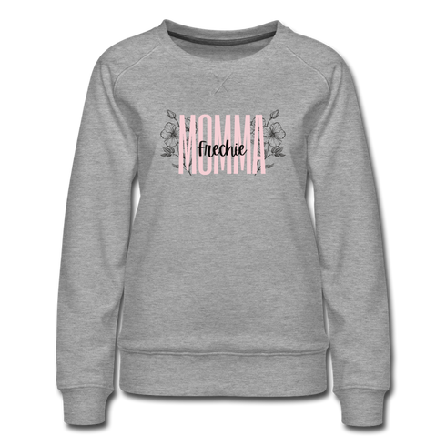 French Bulldog Floral Women’s Premium Sweatshirt - heather gray